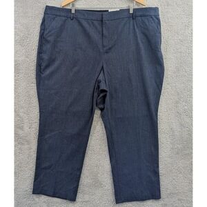Nine West Dress Pants Womens 26W Short Heather Navy Mid Rise Barely Bootcut Work